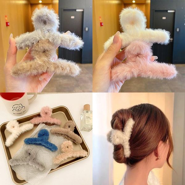 hair accessories winter plush claw clips big size makeup styling barrettes for women girl headdress headwear, Slivery;white
hair accessories winter plush claw clips big size makeup styling barrettes for women girl headdress headwear, Slivery;white