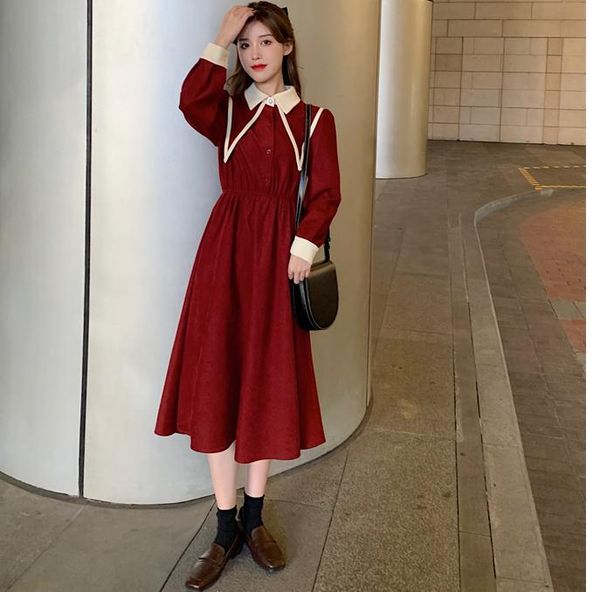 2021 spring and autumn fashion long sleeve women's corduroy long dress@01, Black;gray
2021 spring and autumn fashion long sleeve women's corduroy long dress@01, Black;gray