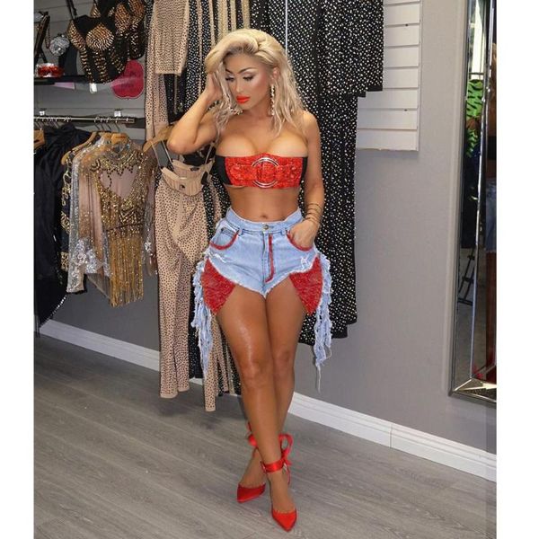 women's jeans bkld plus size s-2xl shorts sequined pockets diamonds tassel denim women 2021 summer party clubwear, Blue
women's jeans bkld plus size s-2xl shorts sequined pockets diamonds tassel denim women 2021 summer party clubwear, Blue
