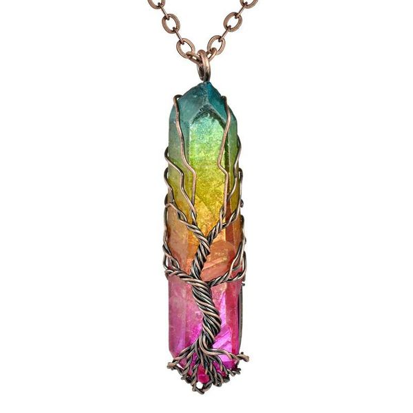pendant necklaces sedmart 7chakra rainbow natural stone copper wire necklace for women men long chain tree of life statement jewelry gift, Silver
pendant necklaces sedmart 7chakra rainbow natural stone copper wire necklace for women men long chain tree of life statement jewelry gift, Silver