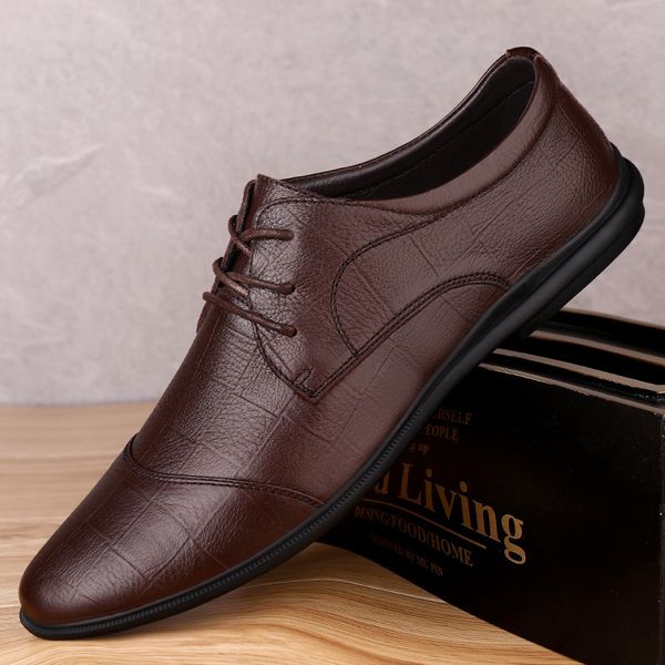light leather sho men's casual layer cowhide british korean version pointed busins formal soft bottom surface, Black
light leather sho men's casual layer cowhide british korean version pointed busins formal soft bottom surface, Black