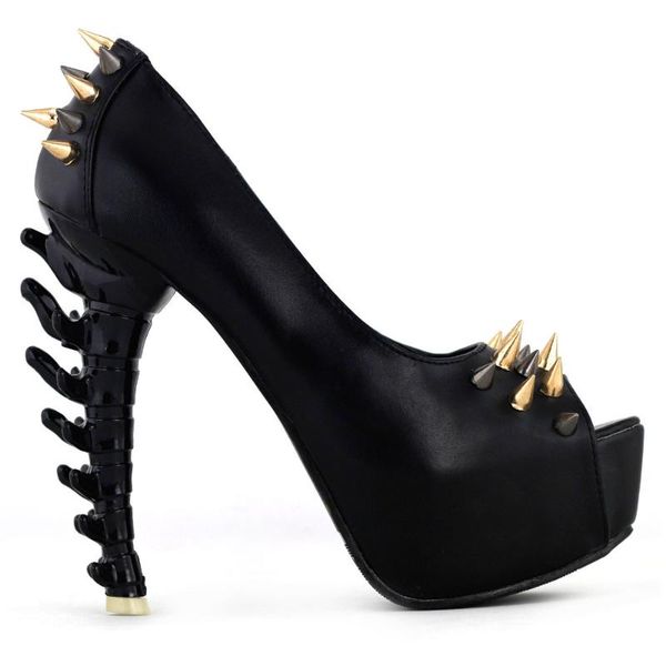 dress shoes lf80627 punk black/gold spike peeptoe platform bone heels club pumps
dress shoes lf80627 punk black/gold spike peeptoe platform bone heels club pumps