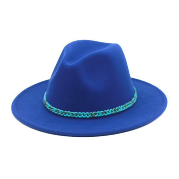 2021 new women men chain rope band belt solid classic designed luxury green blue black felted fedora winter hats gkdq, Blue;gray
2021 new women men chain rope band belt solid classic designed luxury green blue black felted fedora winter hats gkdq, Blue;gray