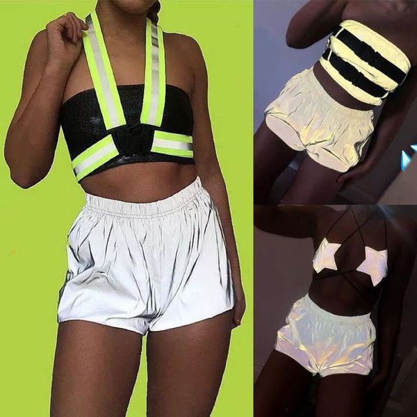 women's leggings women casual wide leg pants reflective short, Black
women's leggings women casual wide leg pants reflective short, Black