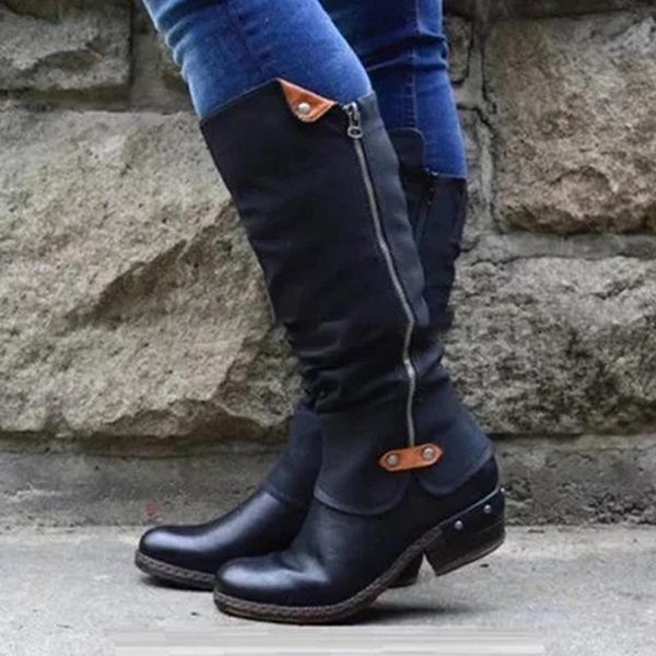 boots 2021 fashion comfortable leather women round-toe lady high heels chunky size 35-43 thigh, Black
boots 2021 fashion comfortable leather women round-toe lady high heels chunky size 35-43 thigh, Black