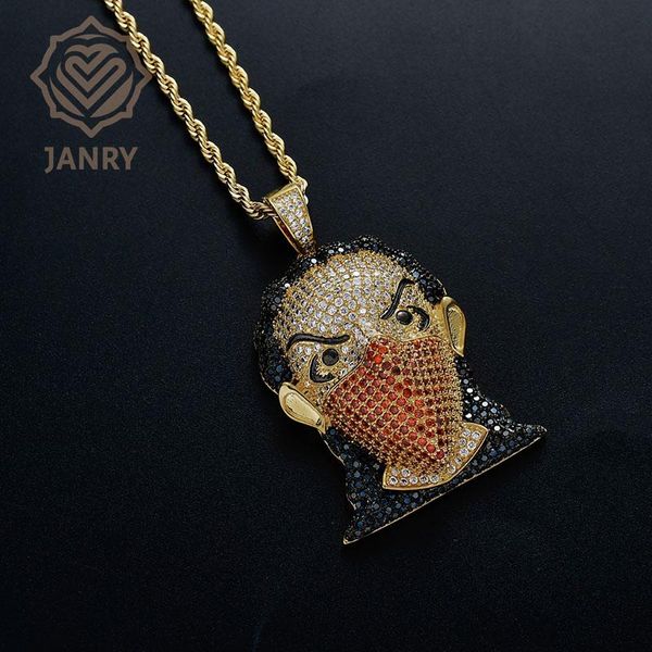 charms janry masked girl head pendant necklace hip hop zircon gold color with 60cm stainless steel rope chain for women men, Bronze;silver
charms janry masked girl head pendant necklace hip hop zircon gold color with 60cm stainless steel rope chain for women men, Bronze;silver