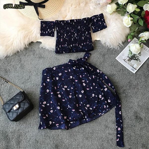 two piece set summer womens tracksuits crop and mini skirt off shoulder elastic print floral casual festival short, Gray
two piece set summer womens tracksuits crop and mini skirt off shoulder elastic print floral casual festival short, Gray