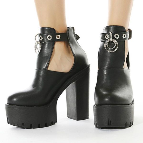 boots women goth thick platform high chunky heel ankle buckle strap metal decoration back zip punk gothic black shoes ladies
boots women goth thick platform high chunky heel ankle buckle strap metal decoration back zip punk gothic black shoes ladies