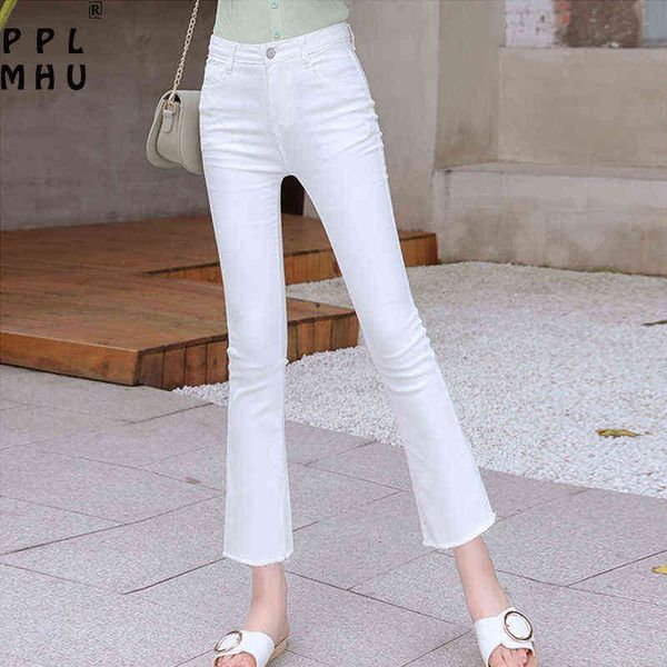 skinny white stretch flare jeans women basic ankle-length pants bell bottom korean style slim high waist trousers female 211124, Black;white
skinny white stretch flare jeans women basic ankle-length pants bell bottom korean style slim high waist trousers female 211124, Black;white