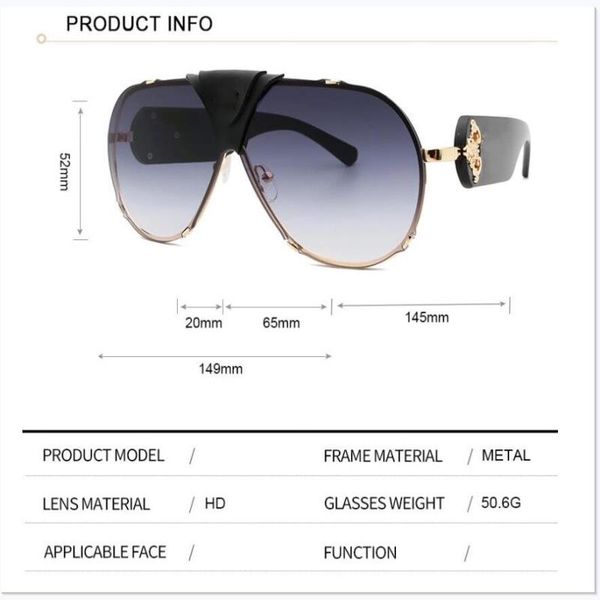 uv400 brand design metal sunglasses quality men designer good oversized gradient sun glasses women fashion vintage female male 2021 jkqpk, White;black
uv400 brand design metal sunglasses quality men designer good oversized gradient sun glasses women fashion vintage female male 2021 jkqpk, White;black