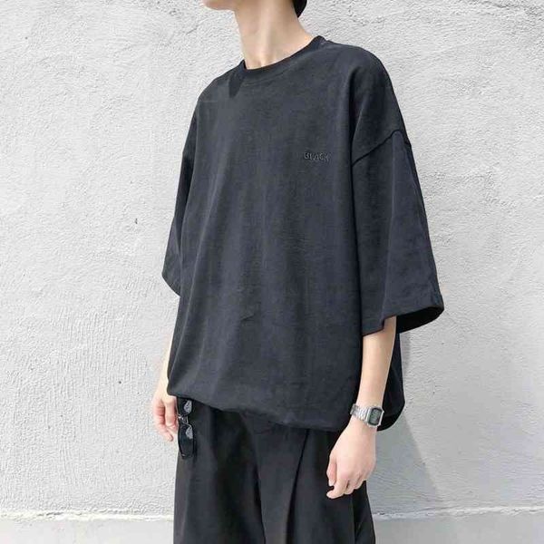 men's t-shirts summer embroidered solid color t-shirt korean fashion loose casual streetwear five-point sleeve q5jr, White;black
men's t-shirts summer embroidered solid color t-shirt korean fashion loose casual streetwear five-point sleeve q5jr, White;black