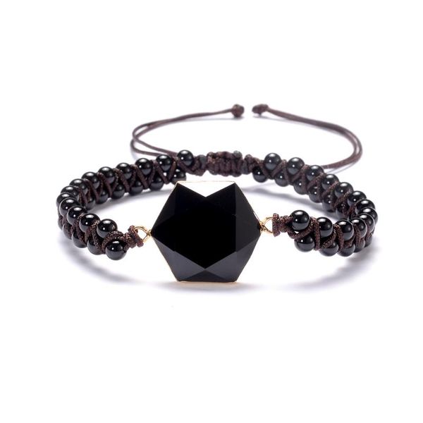 tennis black hexangular stones 4mm obsidian bracelets handmade doulbe layers braided lover jewelry, Golden;silver
tennis black hexangular stones 4mm obsidian bracelets handmade doulbe layers braided lover jewelry, Golden;silver