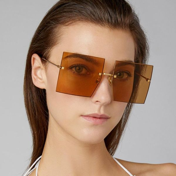 sunglasses 2021 oversized rimless fashion women metal sun glasses luxury lady sunglass eyewear uv400 gafas de sol, White;black
sunglasses 2021 oversized rimless fashion women metal sun glasses luxury lady sunglass eyewear uv400 gafas de sol, White;black