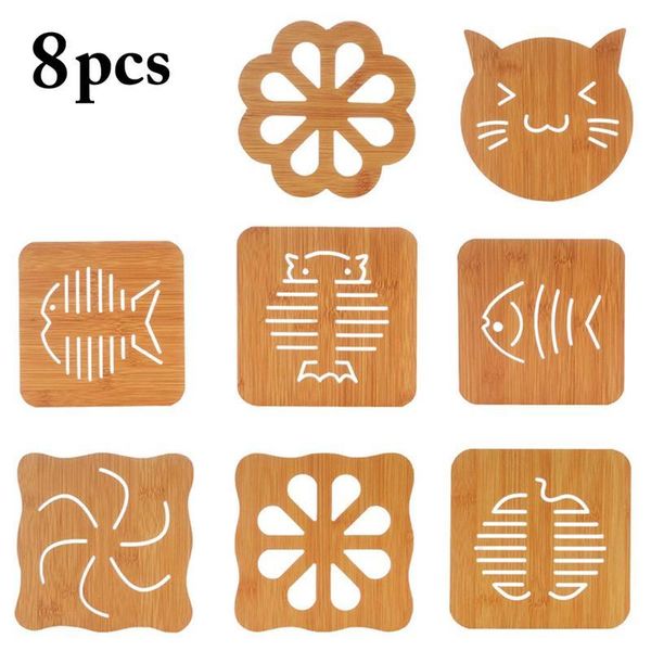 mats & pads 8pcs wooden pad fish bone petal cat design mat trivet heat resistant square round drink
mats & pads 8pcs wooden pad fish bone petal cat design mat trivet heat resistant square round drink