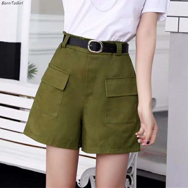 women's shorts borntogirl casual loose thin safari style for women 2021 summer high waist black white yellow khaki, White;black
women's shorts borntogirl casual loose thin safari style for women 2021 summer high waist black white yellow khaki, White;black