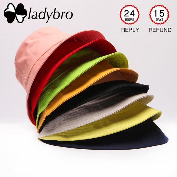 cloches ladybro spring summer women hat flat cotton bucket for men travel sun female male fisherman cap black
cloches ladybro spring summer women hat flat cotton bucket for men travel sun female male fisherman cap black