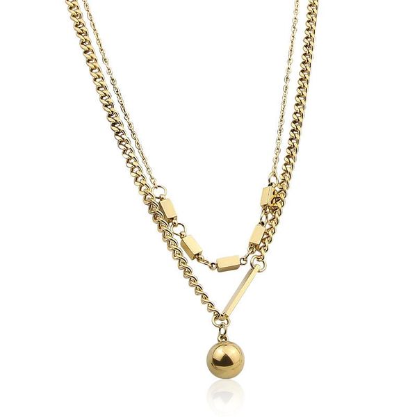 chains fashion diversified double-layer chain necklace square hanging steel ball for women gift jewelry wholesale, Silver
chains fashion diversified double-layer chain necklace square hanging steel ball for women gift jewelry wholesale, Silver