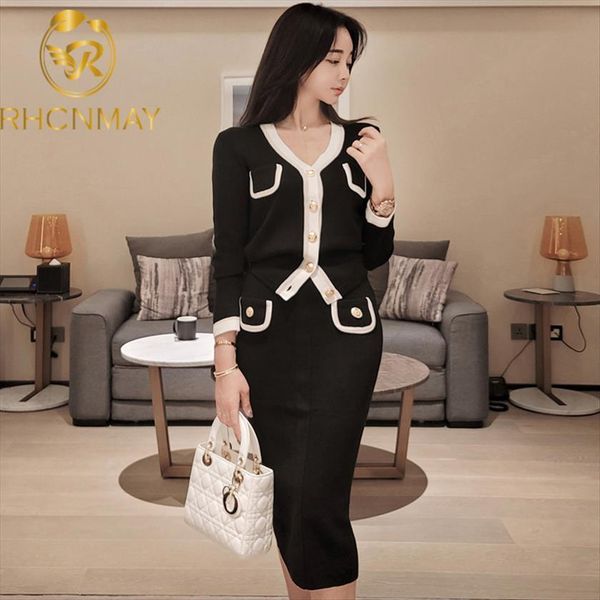 winter suit skirt v neck womens tracksuits colorblock single breasted cardigan sweater knitted 2 pieces suits work business knit set, Gray
winter suit skirt v neck womens tracksuits colorblock single breasted cardigan sweater knitted 2 pieces suits work business knit set, Gray