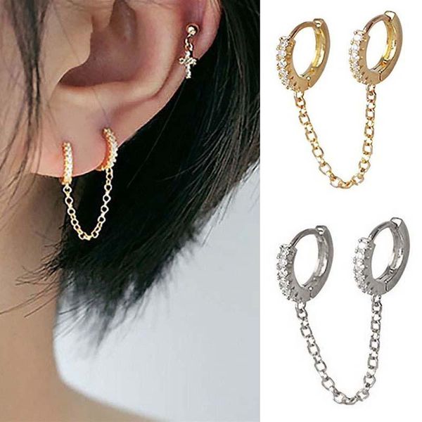 hoop & huggie 1pc two hole earring crystal zircon punk hip hop earrings gold piercing jewelry for women fashion accessories girls, Golden;silver
hoop & huggie 1pc two hole earring crystal zircon punk hip hop earrings gold piercing jewelry for women fashion accessories girls, Golden;silver
