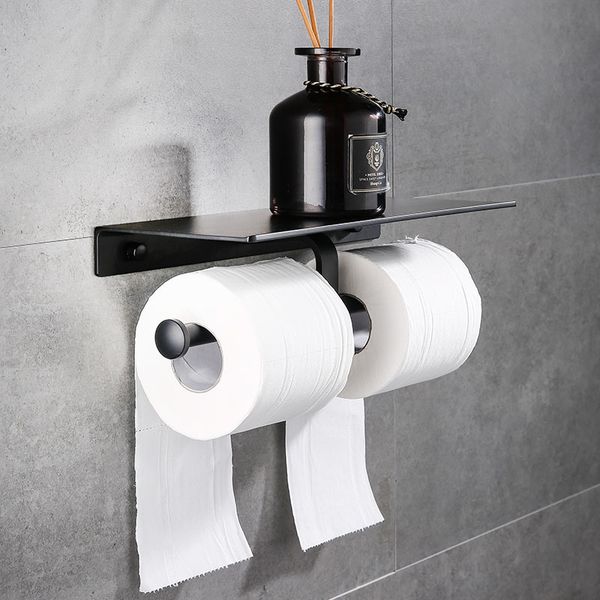 2021 new with phone shelf doubletoilet roll nail black aluminum double paper holder tissue boxes adjh
2021 new with phone shelf doubletoilet roll nail black aluminum double paper holder tissue boxes adjh
