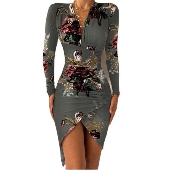 casual dresses autumn winter long-sleeve v-neck printed tight-fitting slit dress women fashion slim splice irregular min clothing, Black;gray
casual dresses autumn winter long-sleeve v-neck printed tight-fitting slit dress women fashion slim splice irregular min clothing, Black;gray