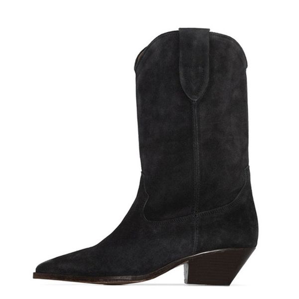 designer shoes nude suede embroidered mid-calf boots women designer shoes thick heel pointed toe cowboy boots for women knight b, Black
designer shoes nude suede embroidered mid-calf boots women designer shoes thick heel pointed toe cowboy boots for women knight b, Black