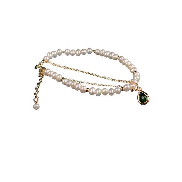 vintage creative design natural freshwater pearl double-layer bracelet, Golden;silver
vintage creative design natural freshwater pearl double-layer bracelet, Golden;silver
