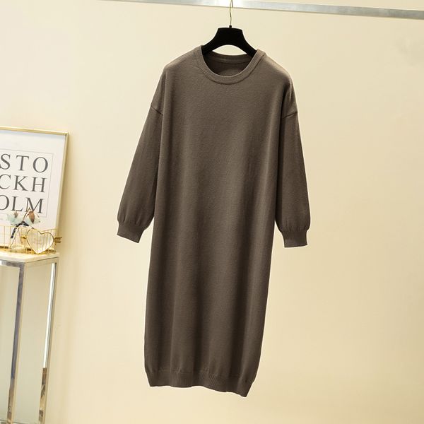 women autumn knitted dress o neck lantern sleeves elastic oversized basic loose long dress knit warm sweater dresses, White;black
women autumn knitted dress o neck lantern sleeves elastic oversized basic loose long dress knit warm sweater dresses, White;black