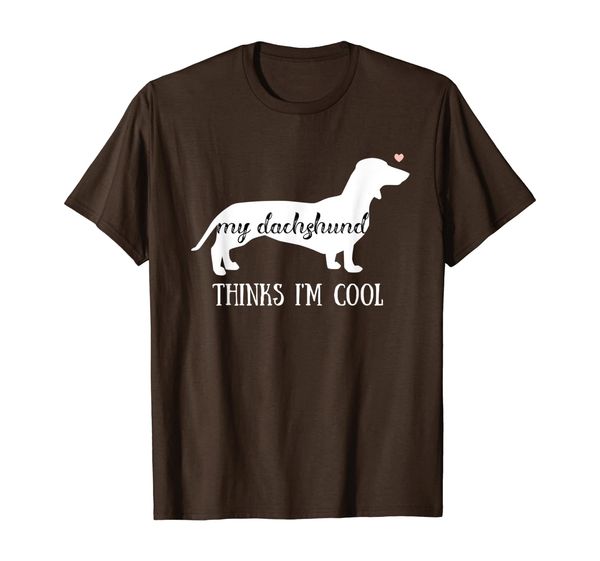 my dachshund thinks i'm cool, funny doxie, dachshund lover t-shirt, White;black
my dachshund thinks i'm cool, funny doxie, dachshund lover t-shirt, White;black