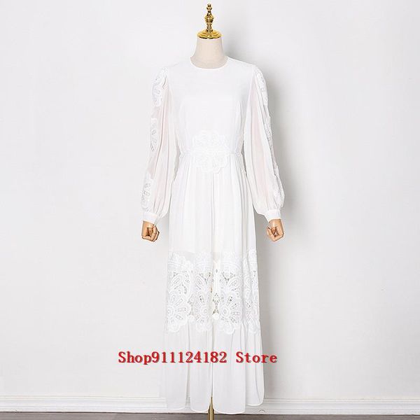 casual dresses 2021 spring fashion temperament leisure round neck lantern sleeve waist lace embroidery long dress, Black;gray
casual dresses 2021 spring fashion temperament leisure round neck lantern sleeve waist lace embroidery long dress, Black;gray