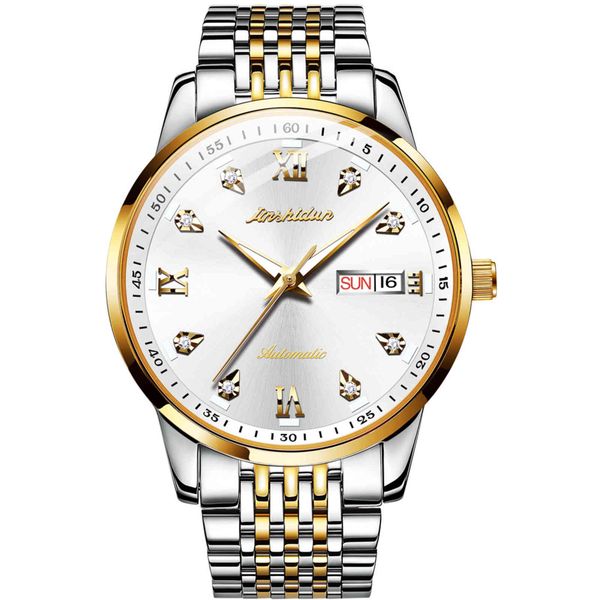 jsdun 2021 new automatic men's mechanical watch calendar display men watches with rhinestones designer brand relogio masculino, Slivery;brown
jsdun 2021 new automatic men's mechanical watch calendar display men watches with rhinestones designer brand relogio masculino, Slivery;brown
