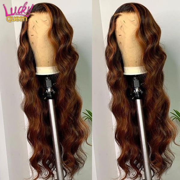 highlight p1b 30 colored brazilian loose wave 13x4 hd lace front human hair wigs pre-plucked for women virgin human hair wigs, Black;brown
highlight p1b 30 colored brazilian loose wave 13x4 hd lace front human hair wigs pre-plucked for women virgin human hair wigs, Black;brown