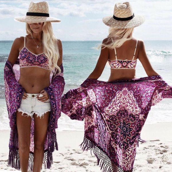women's swimwear 2021 women beach cover ups coat swimsuit beachwear sun protection clothes purple print tassel dress cover-ups, White;black
women's swimwear 2021 women beach cover ups coat swimsuit beachwear sun protection clothes purple print tassel dress cover-ups, White;black