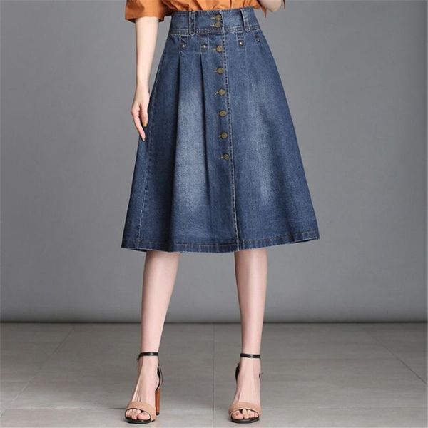 skirts summer denim skirt casual slim high waist single breasted midi shirt plus size jean 4xl elegant a-line xl5074, Black
skirts summer denim skirt casual slim high waist single breasted midi shirt plus size jean 4xl elegant a-line xl5074, Black