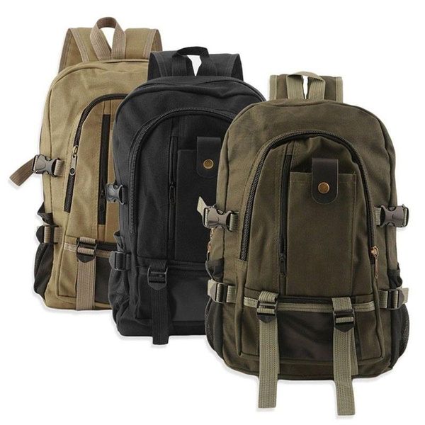 backpack travel bucket practical rucksack multifunctional men 3 colors canvas college student school backpacks 
backpack travel bucket practical rucksack multifunctional men 3 colors canvas college student school backpacks