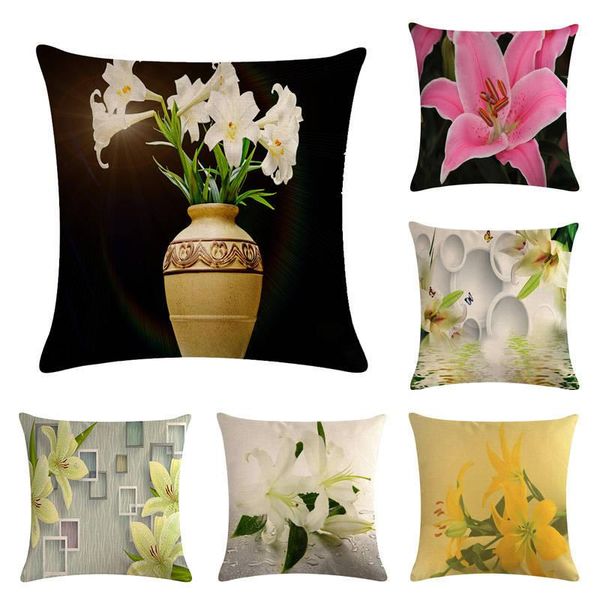 cushion/decorative pillow 45*45cm home decorative print pillowcase lily flower cushion cover linen almofada cojines
cushion/decorative pillow 45*45cm home decorative print pillowcase lily flower cushion cover linen almofada cojines