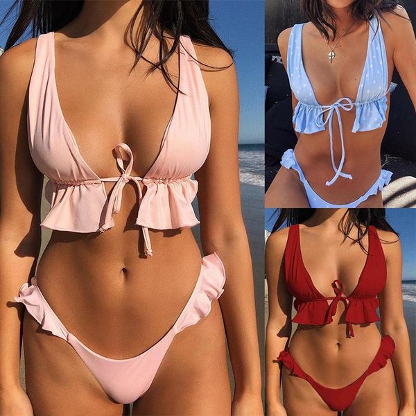 women's swimwear summer women flower bikini set ruffle push up padded swimsuit bandage bathing suit, White;black
women's swimwear summer women flower bikini set ruffle push up padded swimsuit bandage bathing suit, White;black