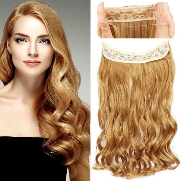 synthetic wigs no clip secret halo hair wavy 20 inches 120g one piece false hairpiece fish line for women, Black
synthetic wigs no clip secret halo hair wavy 20 inches 120g one piece false hairpiece fish line for women, Black