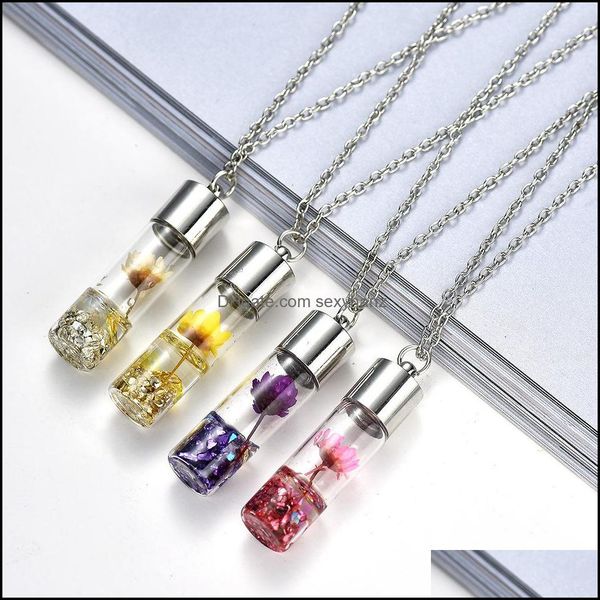 pendant necklaces & pendants jewelry s1848 fashion bottle necklace glass dry flower slide drop delivery 2021 bgvip, Silver
pendant necklaces & pendants jewelry s1848 fashion bottle necklace glass dry flower slide drop delivery 2021 bgvip, Silver