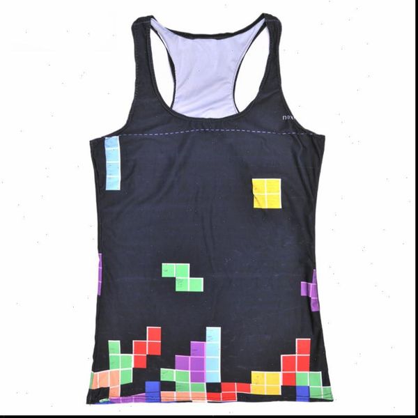 summer womens blouses strapless sleeveless digital print casual color tetris games tank ladies vest, White
summer womens blouses strapless sleeveless digital print casual color tetris games tank ladies vest, White