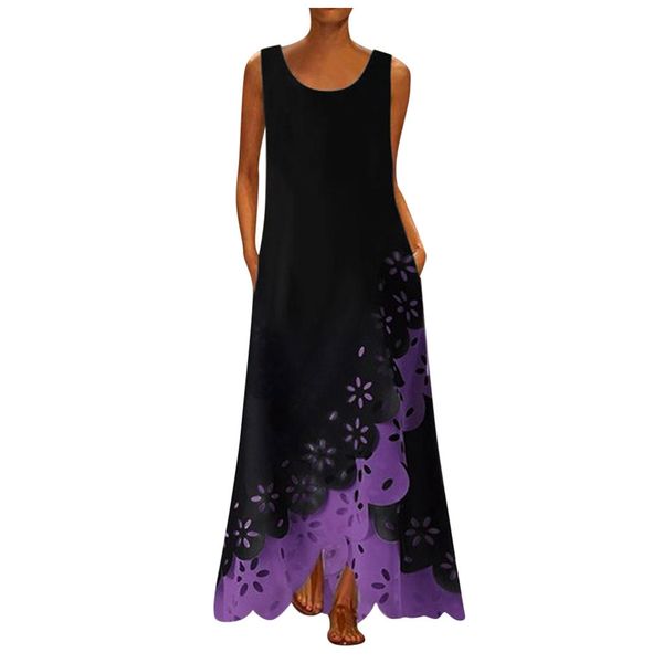 women summer dress fashion sleeveless print round neck long maxi bohemia beach dress sundress vestidos s-5xl, Black;gray
women summer dress fashion sleeveless print round neck long maxi bohemia beach dress sundress vestidos s-5xl, Black;gray