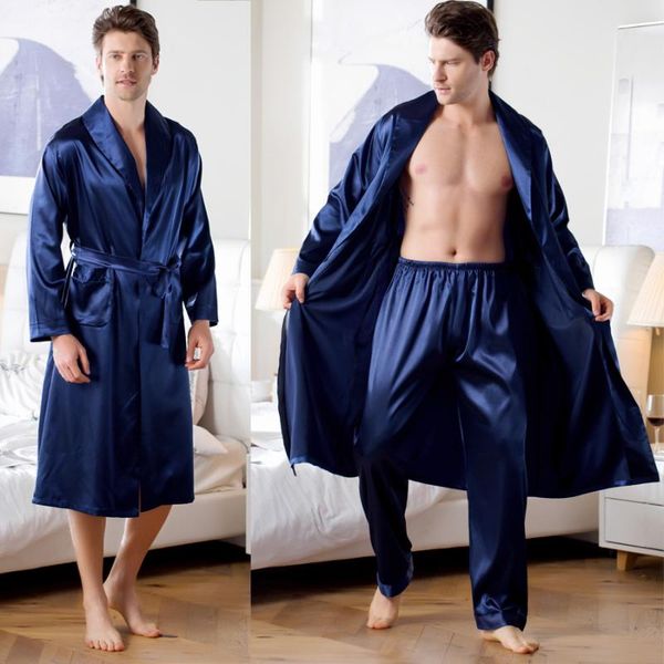 2021 autumn and winter bathrobes for men simulation silk nightgown home clothes ice silk long cardigan bathrobe, Black;brown
2021 autumn and winter bathrobes for men simulation silk nightgown home clothes ice silk long cardigan bathrobe, Black;brown