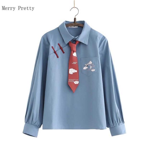 blue harakuju print casual blouse cotton pullover shirt with tie women summer long sleeve turndown collar ladies daily 210526, White
blue harakuju print casual blouse cotton pullover shirt with tie women summer long sleeve turndown collar ladies daily 210526, White