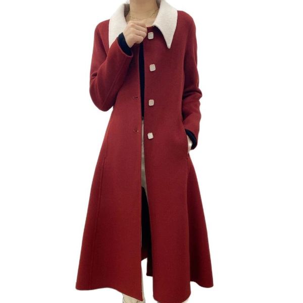 women's wool & blends double sided coat women 100% woolen long cashmere winter elegant black &blends 
women's wool & blends double sided coat women 100% woolen long cashmere winter elegant black &blends
