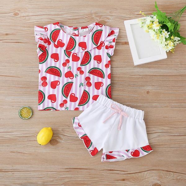 40# clothes for babies baby boys girls ruffles love watermelon cherry printed round neck sleeveless t-shirt shorts set, White
40# clothes for babies baby boys girls ruffles love watermelon cherry printed round neck sleeveless t-shirt shorts set, White