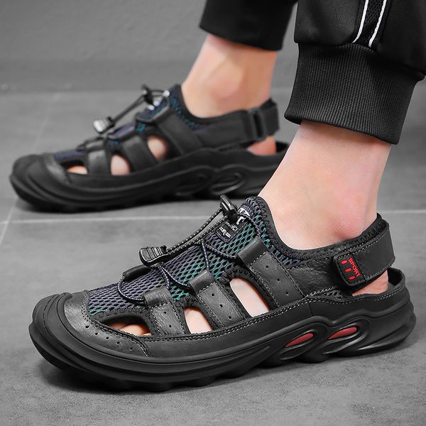 70% off factory online 2021 new leather large mesh sandals manual hole toe cap breathable outdoor casual shoes, Black
70% off factory online 2021 new leather large mesh sandals manual hole toe cap breathable outdoor casual shoes, Black