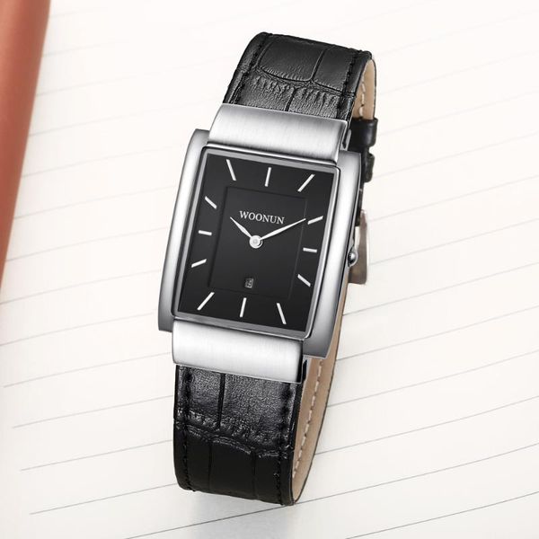 wristwatches 2021 woonun men watches japan quartz rectangle wrist for super thin mens reloj para hombre, Slivery;brown
wristwatches 2021 woonun men watches japan quartz rectangle wrist for super thin mens reloj para hombre, Slivery;brown