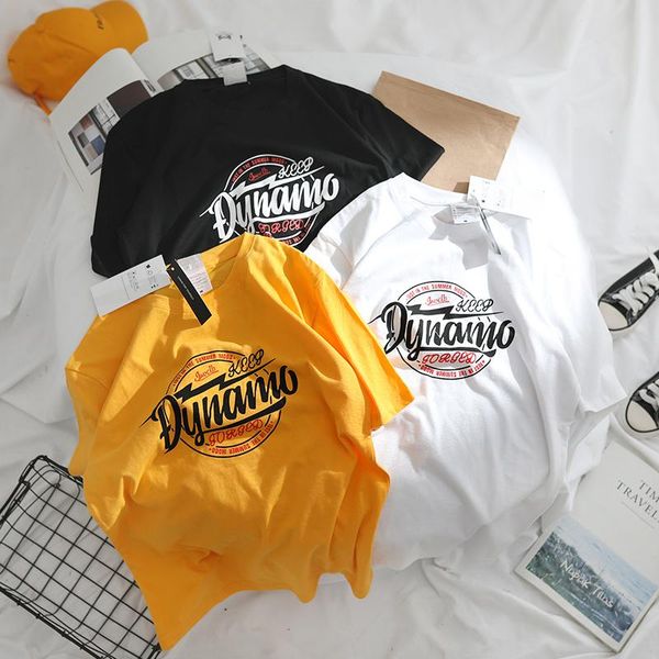 men's t-shirts retro street loose pure cotton short sleeve t shirt for men and women, White;black 
men's t-shirts retro street loose pure cotton short sleeve t shirt for men and women, White;black