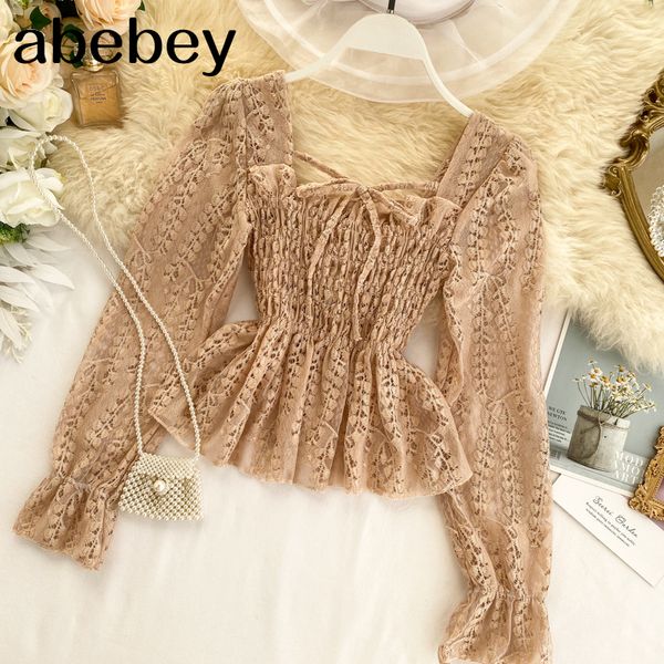 chic ruffled elastic waist slimming square collar long sleeve hollow lace blouse woman solid color elegant shirts k248 210225, White
chic ruffled elastic waist slimming square collar long sleeve hollow lace blouse woman solid color elegant shirts k248 210225, White