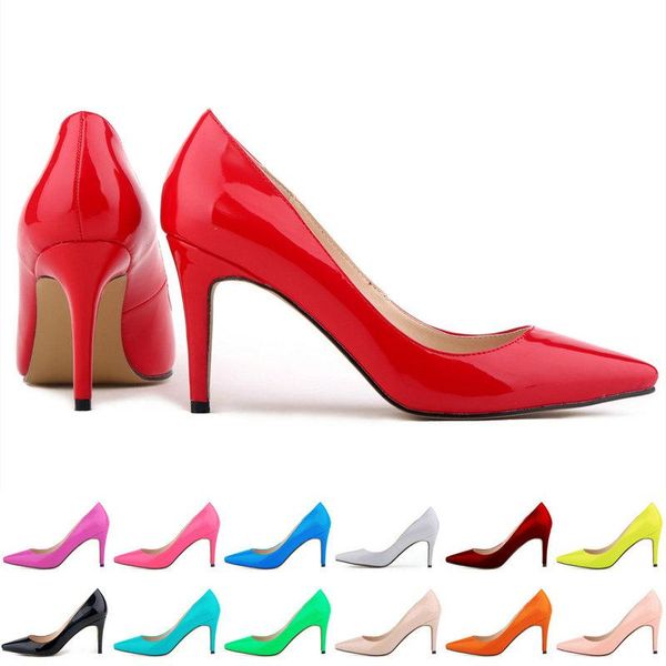 dress shoes large size 34-42 patent leather shallow fashion women's high heels candy colors pointed toe ladies pumps show thin office, Black
dress shoes large size 34-42 patent leather shallow fashion women's high heels candy colors pointed toe ladies pumps show thin office, Black